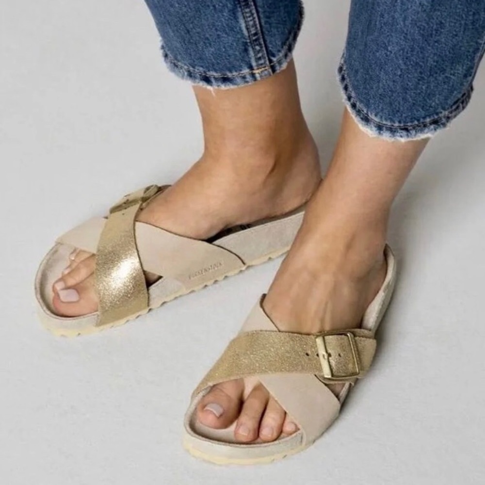 Birkenstock suede metallic leather sz 37-42